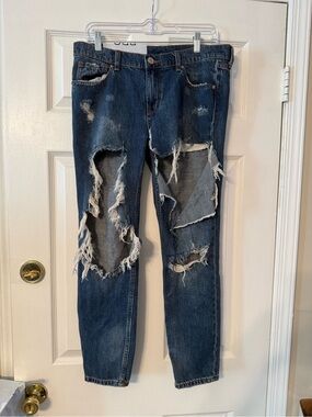 BDG Distressed Dark Blue Women's Ripped Jeans